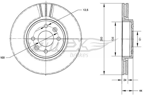 TOMEX Brakes Bremsscheibe